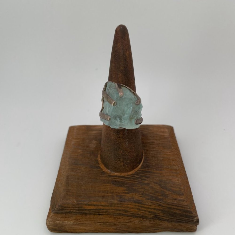 Sterling Silver and Rough Aquamarine Ring